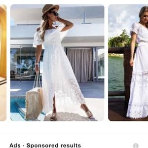 NWT nasty gal white crochet maxi